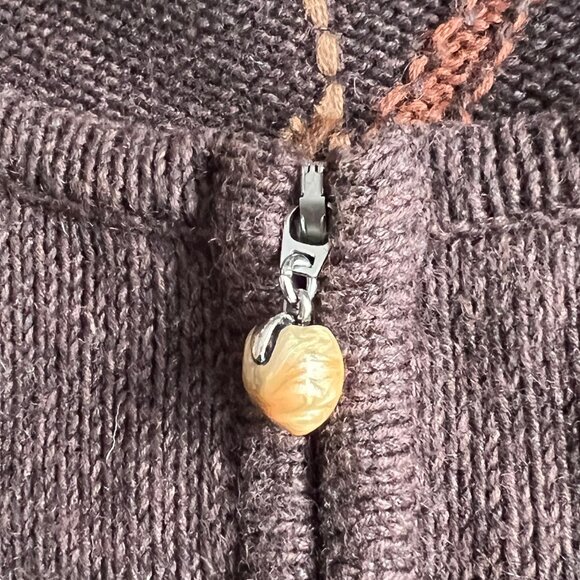 Vintage Novelty Knit Fruit Cardigan Sweater Silk Cotton Whimsical Cottagecore - Picture 10 of 14